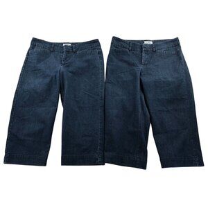 2 Dockers Womens Capri Jeans Size 4P Lot Of Two Mid Rise Curvy Blue Denim Crop